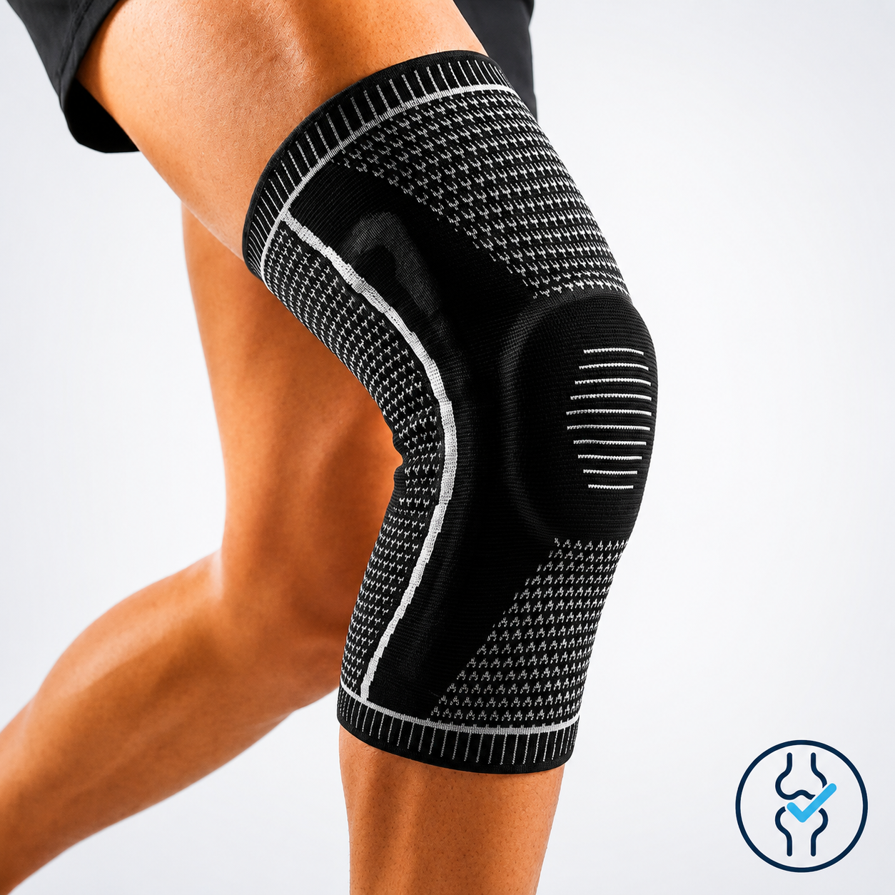 Venaflow knee compression sleeve providing targeted compression, joint support, and stability to help relieve knee pain, reduce swelling, and improve comfort during sports, exercise, and everyday activities.